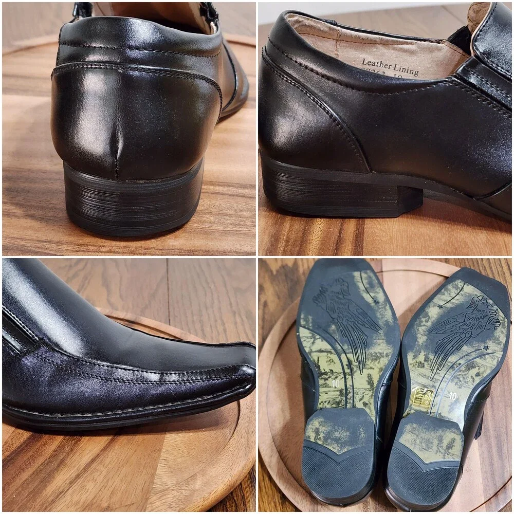 Majestic Collection Dress Shoes Mens Size 10 Black Synthetic Slip On Square Toe